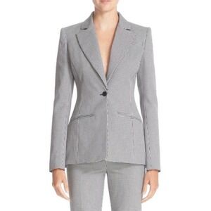 Altuzarra Acacia Mini Gingham Blazer Jacket Black White Size 12 Designer Luxury